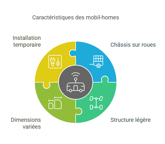 Infographie des caractéristiques techniques du mobil-home